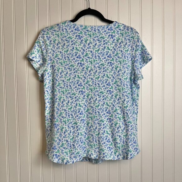 Karen Neuburger blue floral short sleeve pajama set size small O8 - Picture 5 of 7
